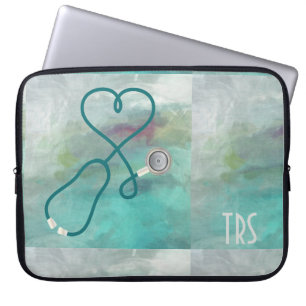 Elegant Watercolor Medical Doctor or Nurse Laptop Sleeve
