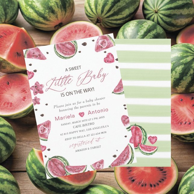 Elegant  Watercolor Melon Baby Shower Invitation (Creator Uploaded)