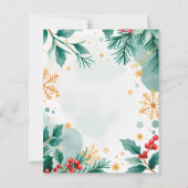 Elegant Watercolor Merry Christmas Card – Festive (Back)