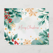 Elegant Watercolor Merry Christmas Card – Festive (Front/Back)