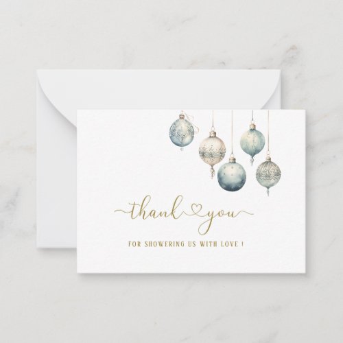 Elegant  Watercolor Merry Christmas thank you baby Note Card