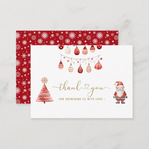 Elegant  Watercolor Merry Christmas thank you baby Note Card