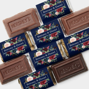 Elegant Watercolor Mixed Floral Wedding Blue Hershey's Miniatures