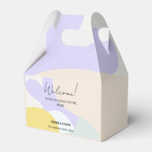 Elegant Watercolor Modern Minimal Wedding Welcome  Favor Boxes