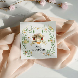 Elegant Watercolor Mommy-to-Bee Honey Baby Shower Napkins