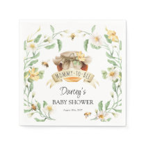 Elegant Watercolor Mommy-to-Bee Honey Baby Shower Napkins