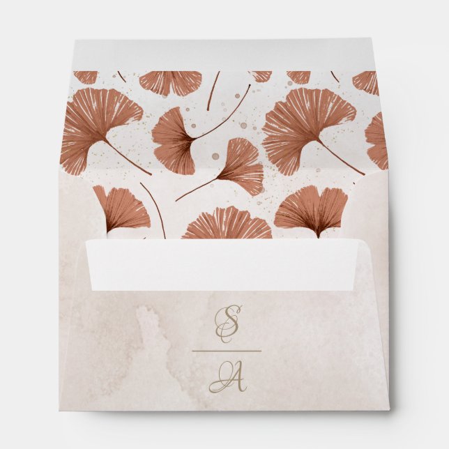 Elegant Watercolor Monogram Wedding  Envelope (Back (Bottom))