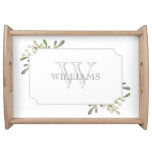 Elegant Watercolor Monogrammed Tray at Zazzle