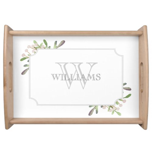 Elegant Watercolor monogrammed tray