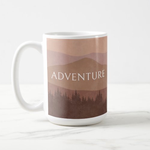 Elegant Watercolor Mountains Adventure Travel  Coffee Mug