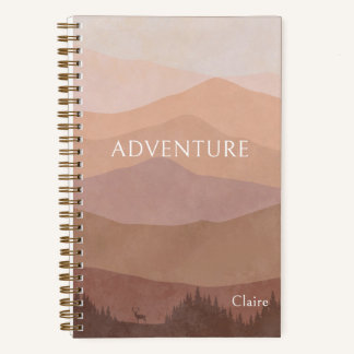 Elegant Watercolor Mountains Adventure Travel Notebook