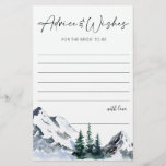 Elegant Watercolor Mountains Forest Advice Card<br><div class="desc">Elegant Watercolor Mountains Forest Advice Card.
Personalize with the bride to be's name and date of shower. 
For further customization,  please click the "customize further" link. If you need help,  contact me please.</div>