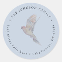 Elegant Watercolor Mourning Dove Return Address