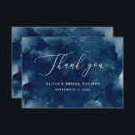 Elegant watercolor navy nautical bridal shower thank you card<br><div class="desc">Elegant watercolor navy nautical bridal shower thank you card. Please contact me if you need additional items.</div>