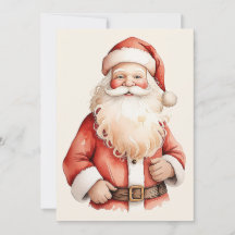Elegant Watercolor Non Photo Cute Santa Claus