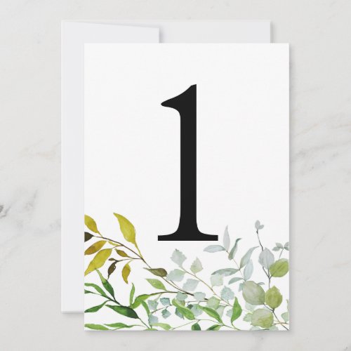 Elegant Watercolor Number 1 Card