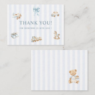 Elegant Watercolor Nursery Beige Blue boy Toys  Ba Note Card