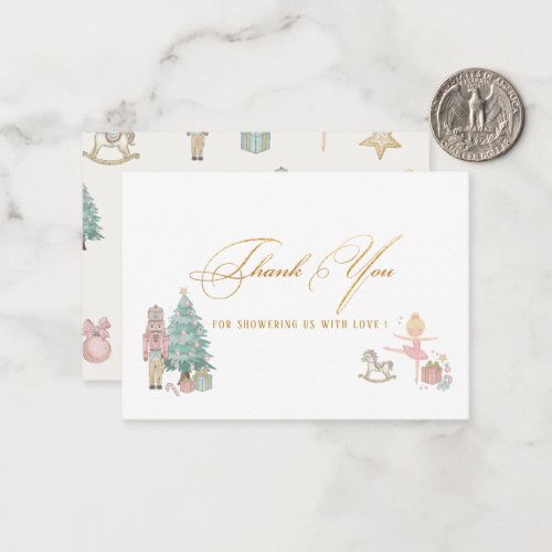 Elegant  Watercolor Nutcracker ballet thank you ba Note Card