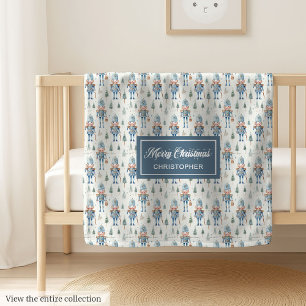 Elegant watercolor nutcracker festive baby blanket