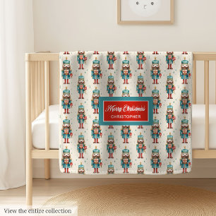 Elegant watercolor nutcracker gift for baby throw blanket