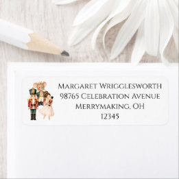 Elegant Watercolor Nutcracker Suite Return Address Label