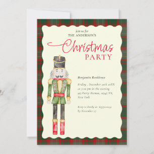 Elegant Watercolor Nutcrackers Christmas Party Holiday Card