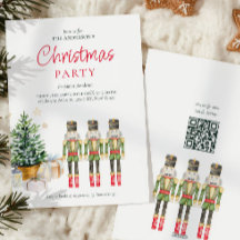 Elegant Watercolor Nutcrackers Christmas Party