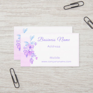 Elegant watercolor of Pink Hibiscus flowers Business Card