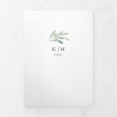 Elegant Watercolor Olive Branch All-In-One Wedding Tri-Fold Invitation (Cover)