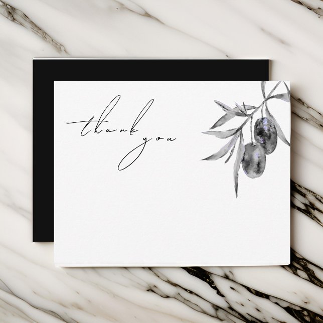 Elegant Watercolor Olive Branch Thank You Card (Creator Uploaded)