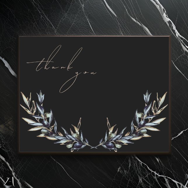 Elegant Watercolor Olive Branch Thank You Card (Creator Uploaded)