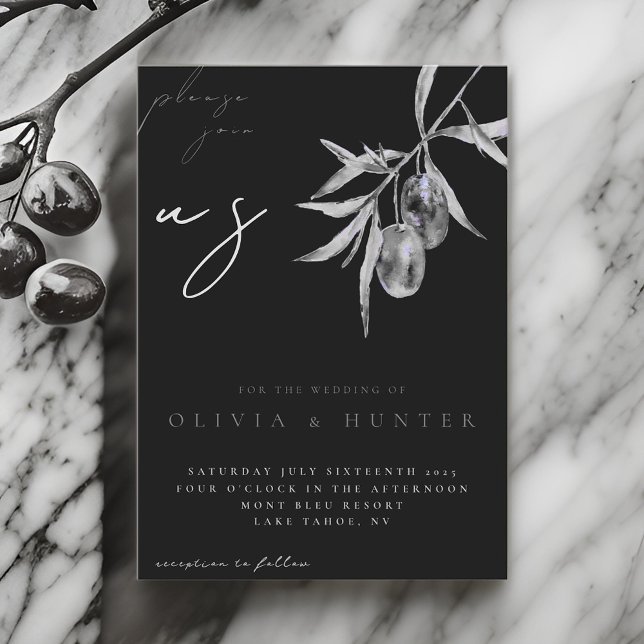 Elegant Watercolor Olive Branch Wedding Invitation (Creator Uploaded)