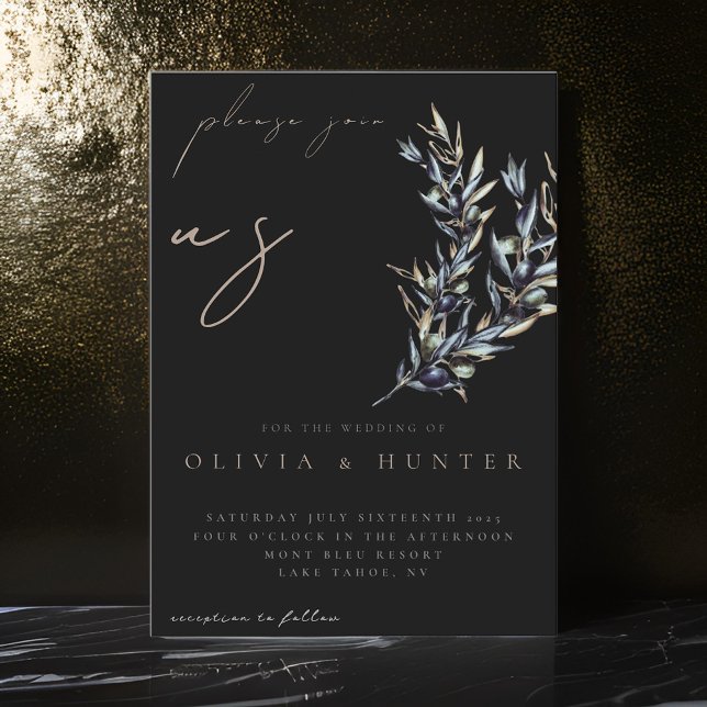 Elegant Watercolor Olive Branch Wedding Invitation (Creator Uploaded)