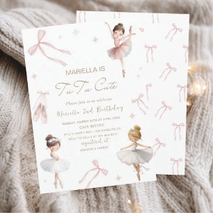 Elegant Watercolor One 2nd Birthday tutu cute Gir Invitation