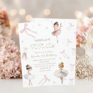 Elegant  Watercolor One 3rd Birthday tutu cute Gir Invitation