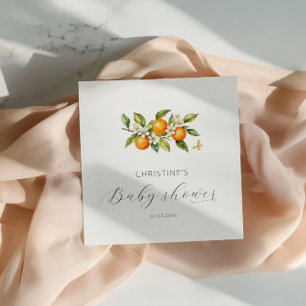 Elegant Watercolor Oranges Baby Shower Napkins