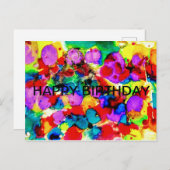 Elegant Watercolor Painting Happy birthday Postcard (Front/Back)