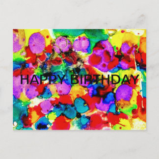 Elegant Watercolor Painting Happy birthday Postcard