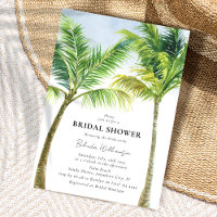 Elegant Watercolor Palm Tree Beach Bridal Shower