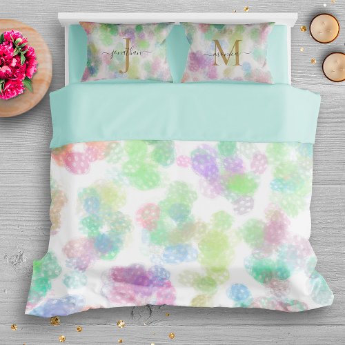 Elegant Watercolor Pastel Color Abstract Pattern Duvet Cover