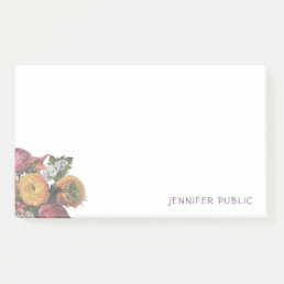 Elegant Watercolor Pastel Colors Roses Template Post-it Notes