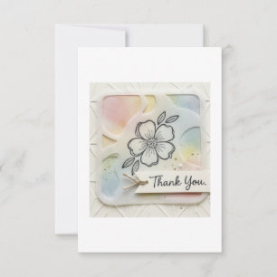 Elegant Watercolor Pastel Floral Blank Note Card