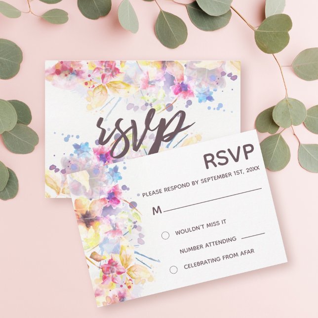 Elegant Watercolor Pastel Floral | RSVP Invitation (Creator Uploaded)