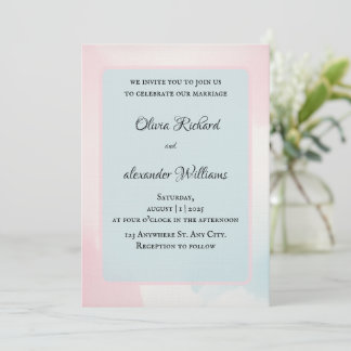 Elegant Watercolor Pastel Wedding Invitation