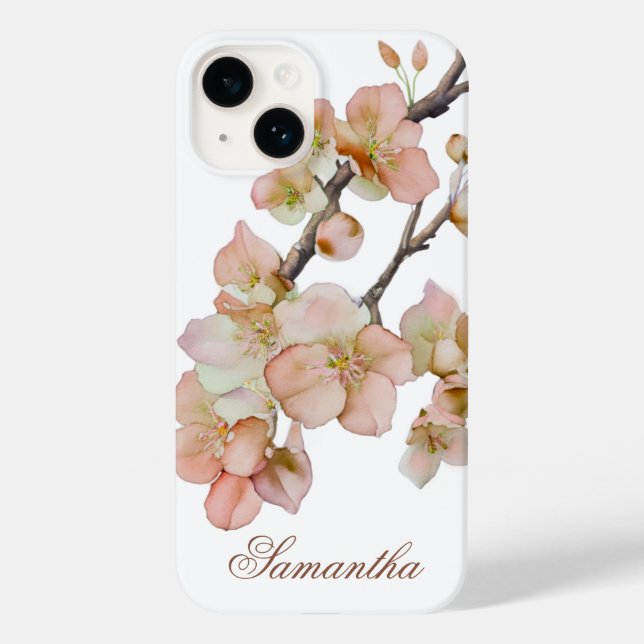 Elegant watercolor peachy florals Case-Mate iPhone case (Back)