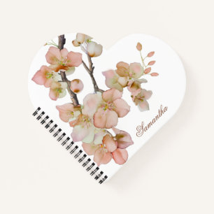 Elegant watercolor peachy florals notebook