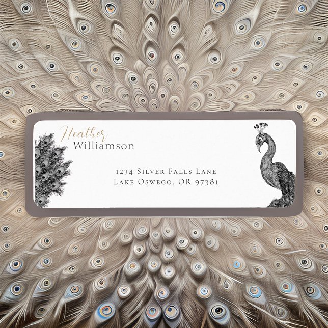 Elegant Watercolor Peacock Label (Creator Uploaded)