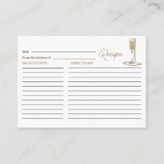 Elegant Watercolor Pearls and Prosecco Bridal Show Enclosure Card