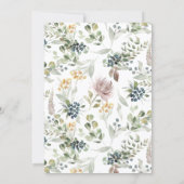 Elegant Watercolor Peonies Floral Baby Shower Invitation (Back)
