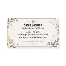 Elegant Watercolor Personalized Pet Sitter